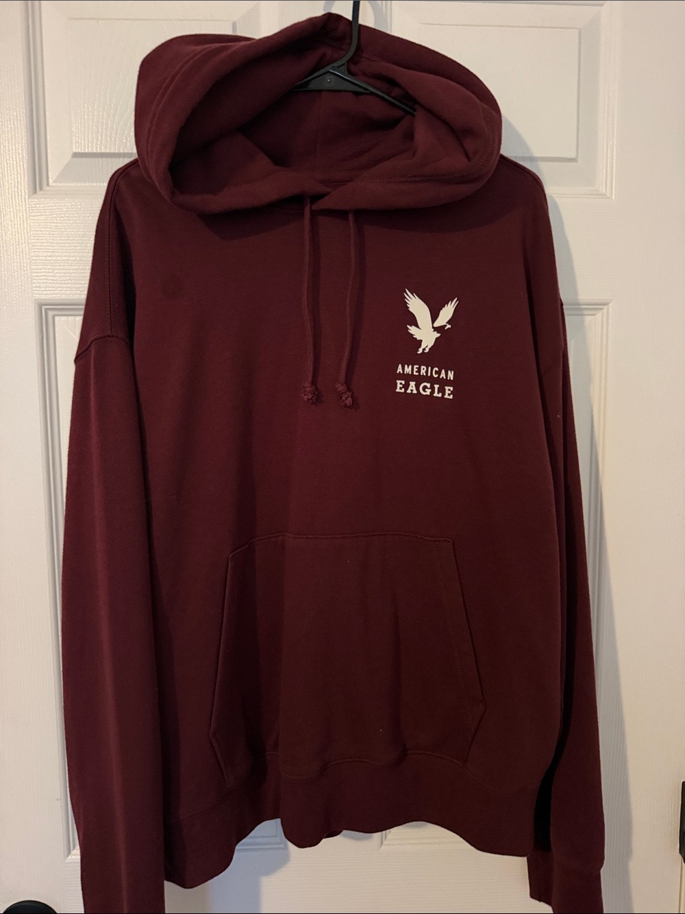 American Eagle Outfitters Maroon Hoodie with White Logo